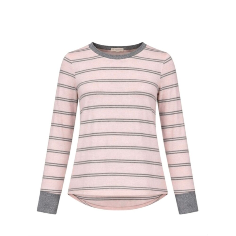 Tucker + Tate pink gray striped soft sweater girls size 7 8 small